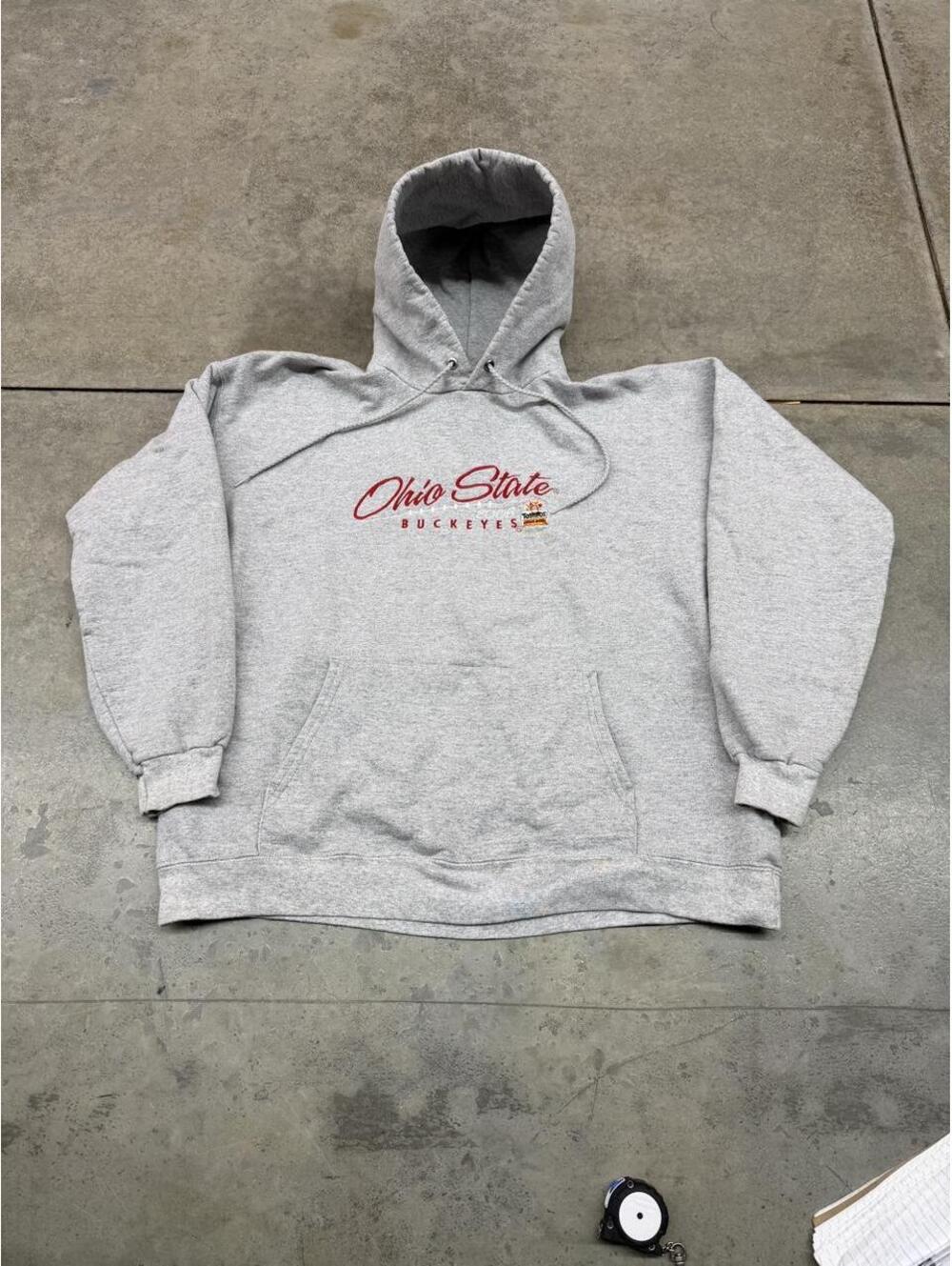 vintage ohio state university buckeyes collegiate grey hoodie size large